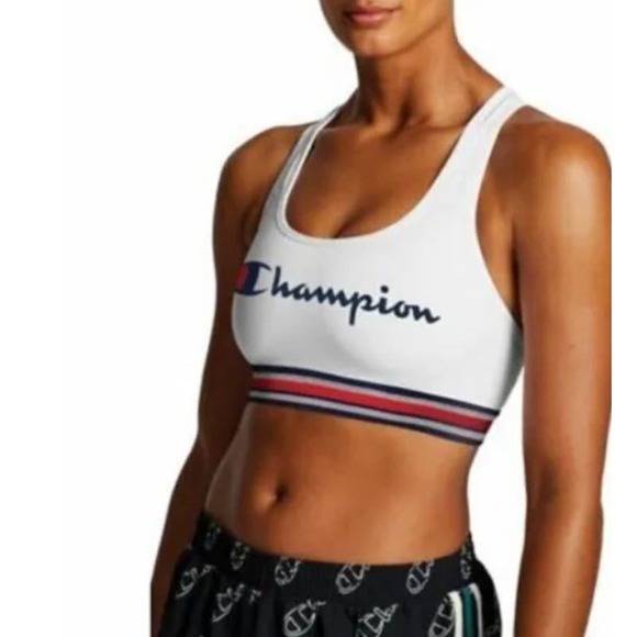 Champion Double Dry Racerback Sports Bra - White - Women's Size Large* wom213 - Picture 1 of 5